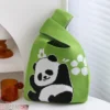 WPBGWB000080 Cheering Panda Pattern Small Woven Tote Bag Light Green