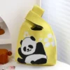 WPBGWB000083 Cheering Panda Pattern Small Woven Tote Bag