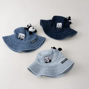 WPCTHABH0102-0104-01 Children's Bucket Hat Cartoon Hi Panda Sun Protection Hat