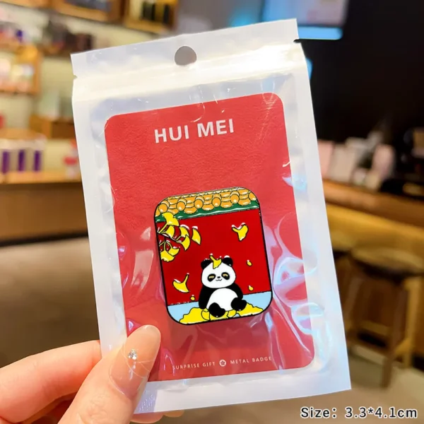 WPDCBR000151 Cartoon Little Panda Brooch Pin Bag Badge