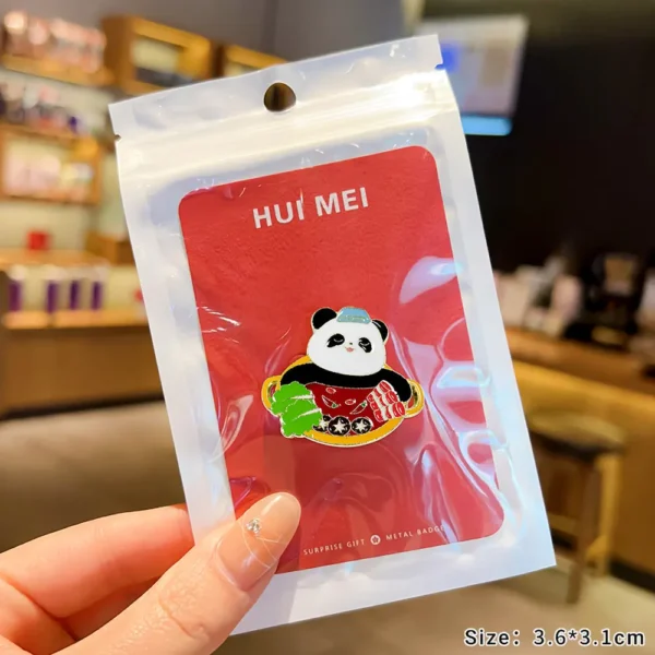 WPDCBR000152 Cartoon Little Panda Brooch Pin Bag Badge