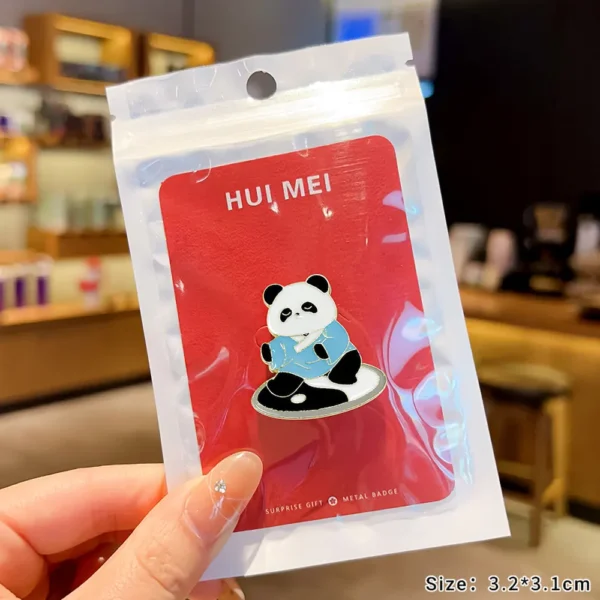WPDCBR000154 Cartoon Little Panda Brooch Pin Bag Badge