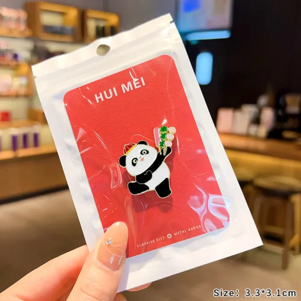 WPDCBR000161 Cartoon Little Panda Brooch Pin Bag Badge