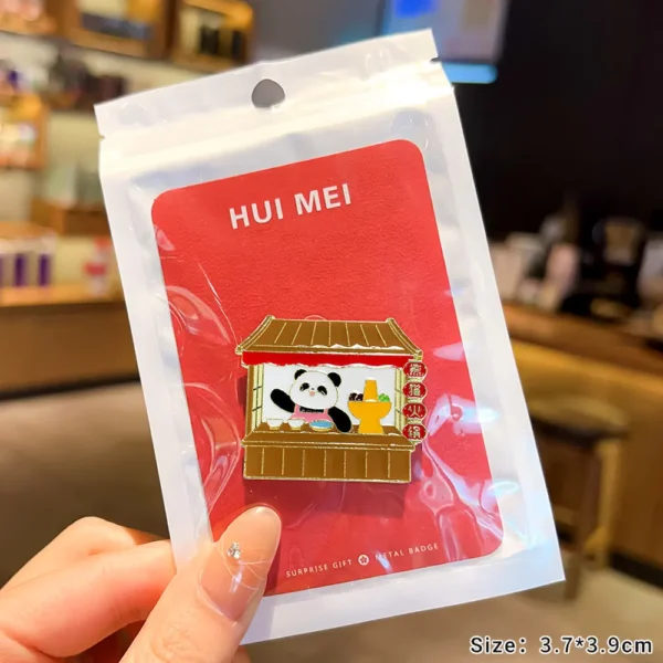 WPDCBR000162 Cartoon Little Panda Brooch Pin Bag Badge