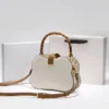 WPBGST000219-05 Chinese Embroidered Panda Bamboo Handle Tote Shoulder Bag