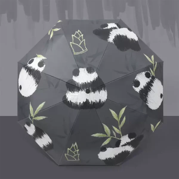 WPLSUB000278-0279-01 Chinese Painting Panda Fu Bao Folding Umbrella for Sun and Rain