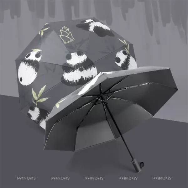WPLSUB000278-0279-02 Chinese Painting Panda Fu Bao Folding Umbrella for Sun and Rain