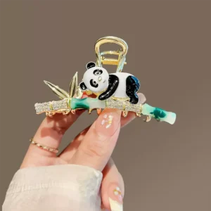 WPDCHA000217-01 Panda Bamboo Hair Clip Vintage Hair Accessory