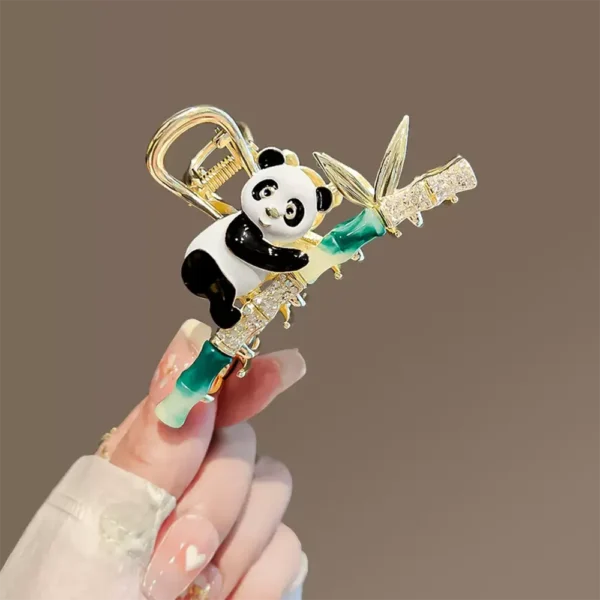 WPDCHA000217-02 Panda Bamboo Hair Clip Vintage Hair Accessory