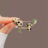 WPDCBR000141-01 Chinese-Style Panda Brooch Gold Lapel Pin Jacket Accessory