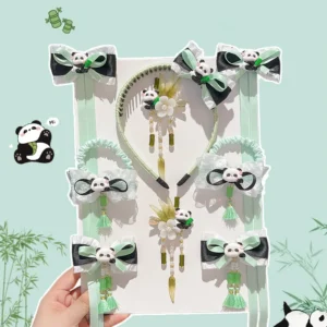 WPDCHA000233 Chinese Vintage Style Cute Panda Hair Clip Headband for Girls
