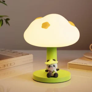 Cloud-Shaped Panda Figurine Touch Night Light Bedside Lamp