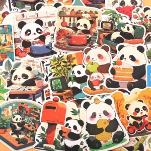 WPDCSK000276-01 Comic Panda Daily Doodle Sticker Cartoon Sticker 55 Pieces Set
