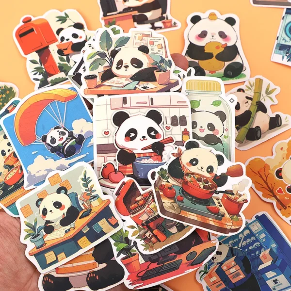 WPDCSK000276-03 Comic Panda Daily Doodle Sticker Cartoon Sticker 55 Pieces Set