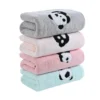 WPCTTW000181-0185-02 Coral Fleece Panda Embroidered Soft Towel and Bath Towel Set