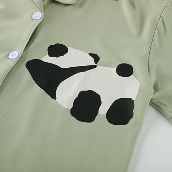 WPCTPM000220-0229-02 Couple's Summer Pajama Cute Panda Cotton Short-Sleeve Set