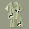 WPCTPM000220 Couple's Summer Pajama Cute Panda Cotton Short-Sleeve Set
