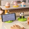 WPASPH000341-0342-02 Creative Bamboo Panda Phone Stand Desk Decor Ornament