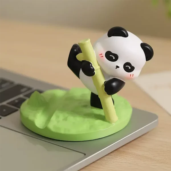 WPASPH000341 Creative Bamboo Panda Phone Stand Desk Decor Ornament