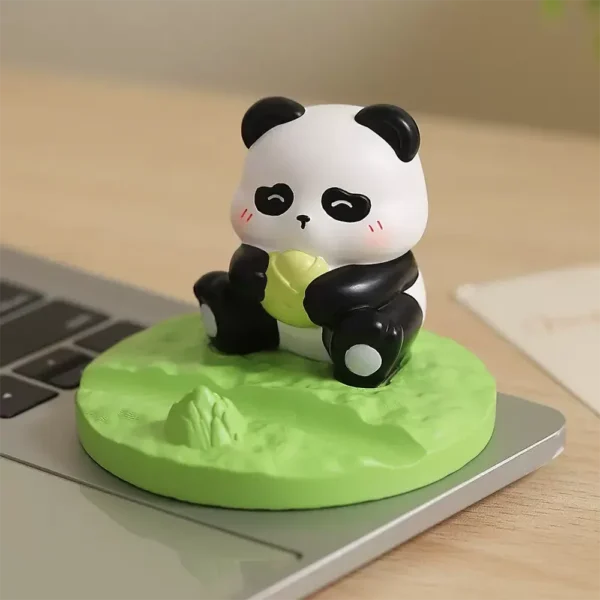 WPASPH000342 Creative Bamboo Panda Phone Stand Desk Decor Ornament