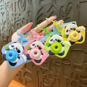 WPDCCM000089-0092-01 Creative Cartoon Panda Camera Shaped Projector Keychain