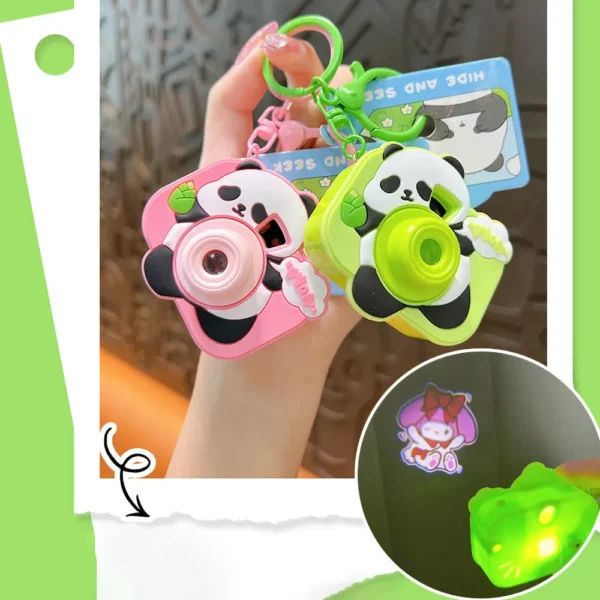 WPDCCM000089-0092-03 Creative Cartoon Panda Camera Shaped Projector Keychain