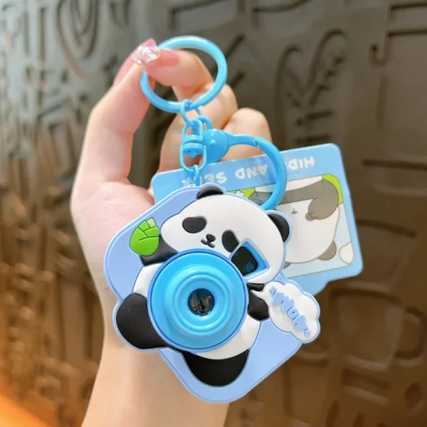 WPDCCM000091 Creative Cartoon Panda Camera Shaped Projector Keychain