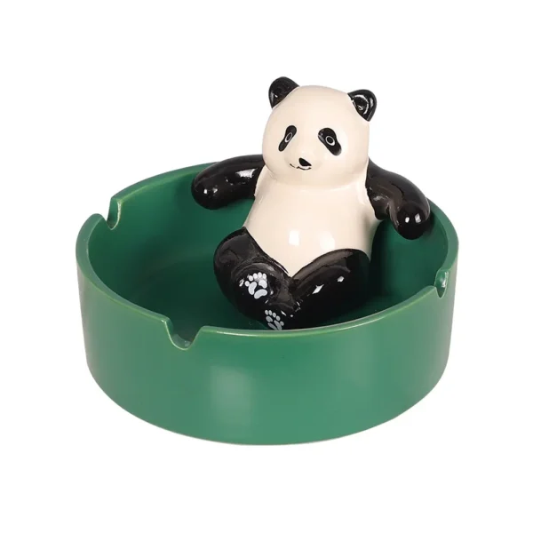 WPDTOM000033-04 Creative Ceramic Ashtray Cartoon Panda Ornament Decoration