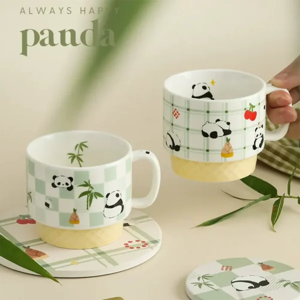 WPLSCPMU0221-0222-01 Creative Cookie Design Cute Panda Ceramic Mug Water Cup