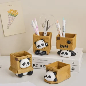 WPDTOM000037-0040-01 Creative Cute Panda Pen Holder Storage Box Desk Decor