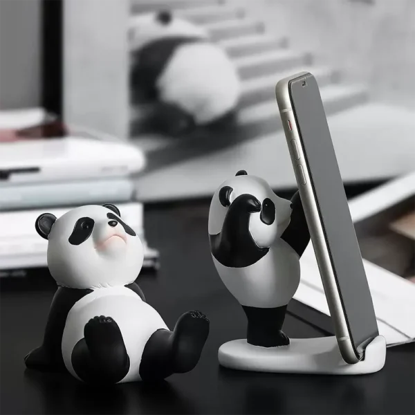 Creative Panda Desktop Phone Stand Cute Decorative Ornament