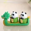 WPDTOM000050-02 Creative Panda Dragon Boat Figurine Desktop Model Decoration