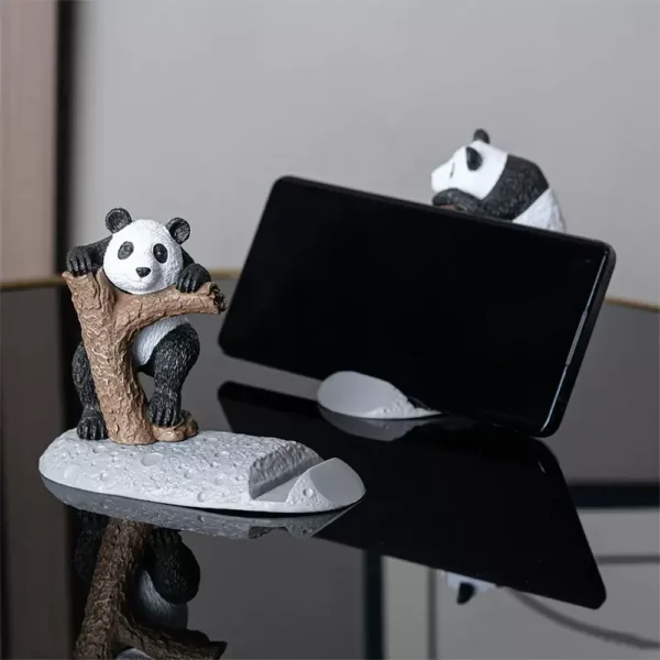 WPASPH000330-01 Creative Panda on the Moon Phone Stand Desk Decor Ornament