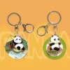 WPDCCM000115-0117 Creative Panda Pattern Rotatable Metal Keychain Travel Souvenir
