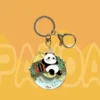 WPDCCM000115 Creative Panda Pattern Rotatable Metal Keychain Travel Souvenir