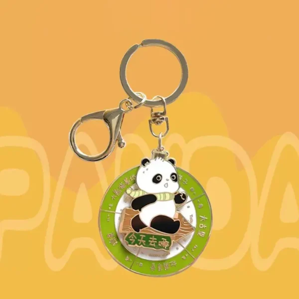 WPDCCM000116 Creative Panda Pattern Rotatable Metal Keychain Travel Souvenir