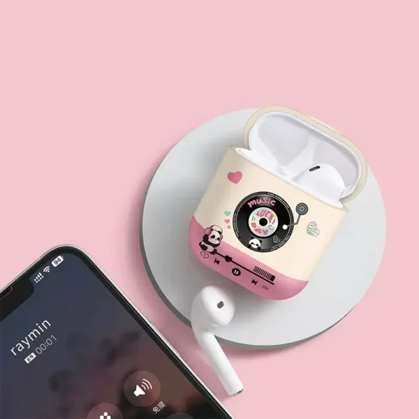 WPASEC000233-0240-02 Creative Panda Record Player Apple AirPods Protective Case