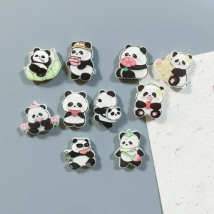 Cute Acrylic Panda Fridge Magnet Home Decor 10-Piece Set