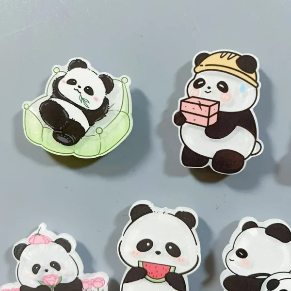 WPDCFM000032-02 Cute Acrylic Panda Fridge Magnet Home Decor 10-Piece Set