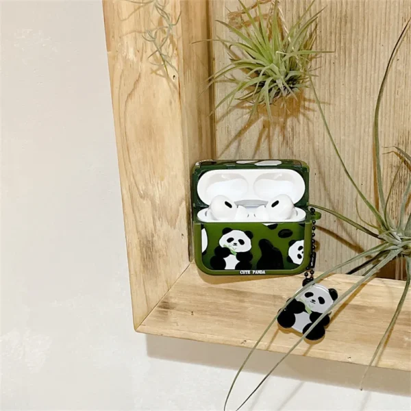 Cute Bamboo-Eating Panda Apple AirPods Soft Case