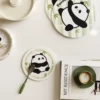 WPLSCS000321-0322-02 Cute Cartoon Panda Coaster Absorbent Heat-Resistant Placemat