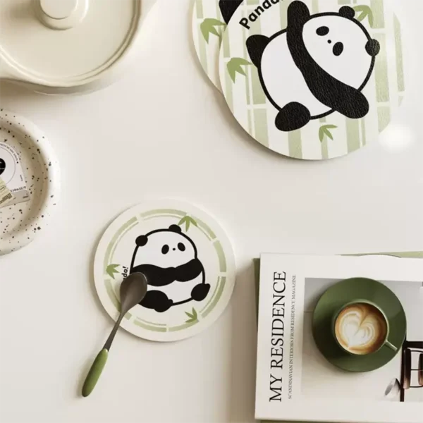 WPLSCS000321-0322-02 Cute Cartoon Panda Coaster Absorbent Heat-Resistant Placemat