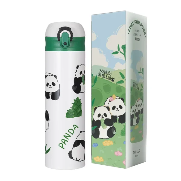 WPLSCPTM0158 Cute Cartoon Panda Pattern Insulated Cup Thermos Bottle