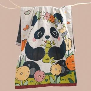 WPCTTW000187-01 Cute Cartoon Panda Print Oversized Bath Towel