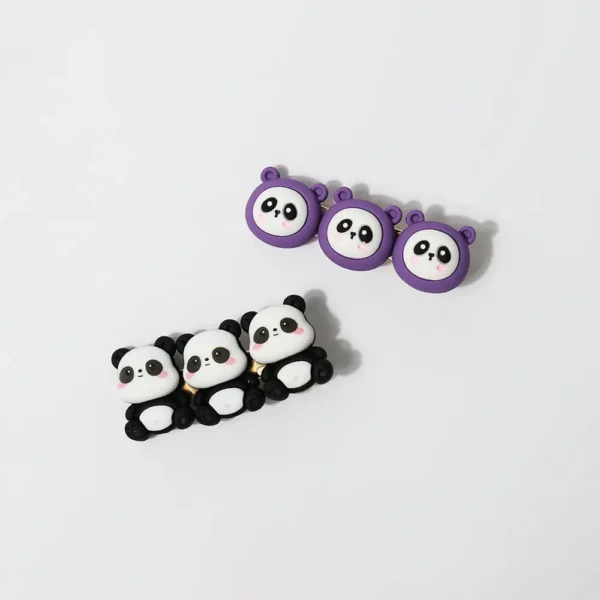 WPDCHA000222-0224-01 Cute Cartoon Panda Simple Hair Clip Hair Accessory Bangs Clip