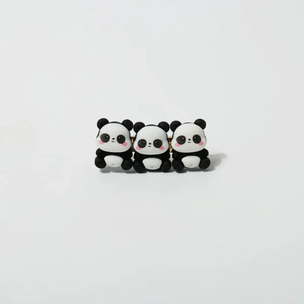 WPDCHA000222 Cute Cartoon Panda Simple Hair Clip Hair Accessory Bangs Clip
