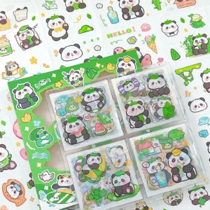 WPDCSK000267-01 Cute Cartoon Panda Sticker Waterproof DIY Planner Decals