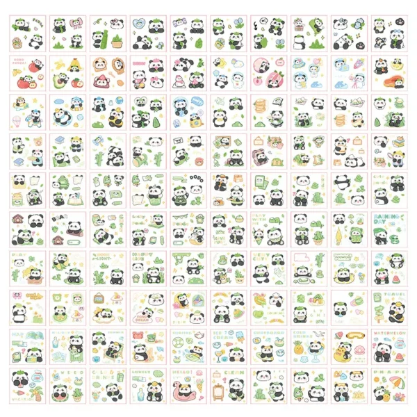 WPDCSK000267-02 Cute Cartoon Panda Sticker Waterproof DIY Planner Decals