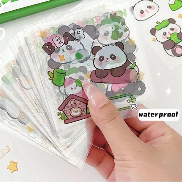 WPDCSK000267-03 Cute Cartoon Panda Sticker Waterproof DIY Planner Decals