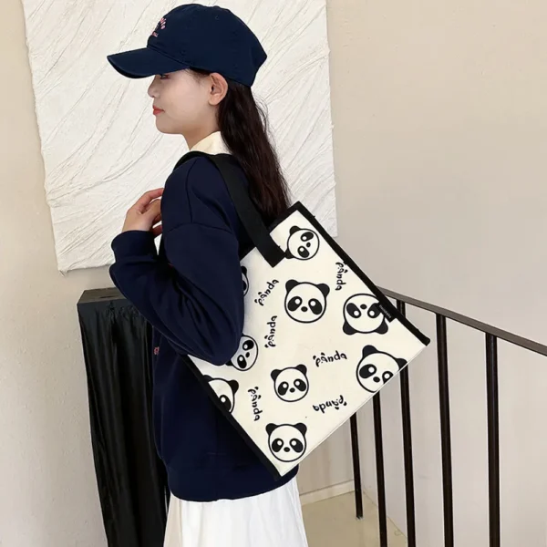 WPBGST000018-0020 Panda Print Simple Large Capacity Tote Shoulder Bag